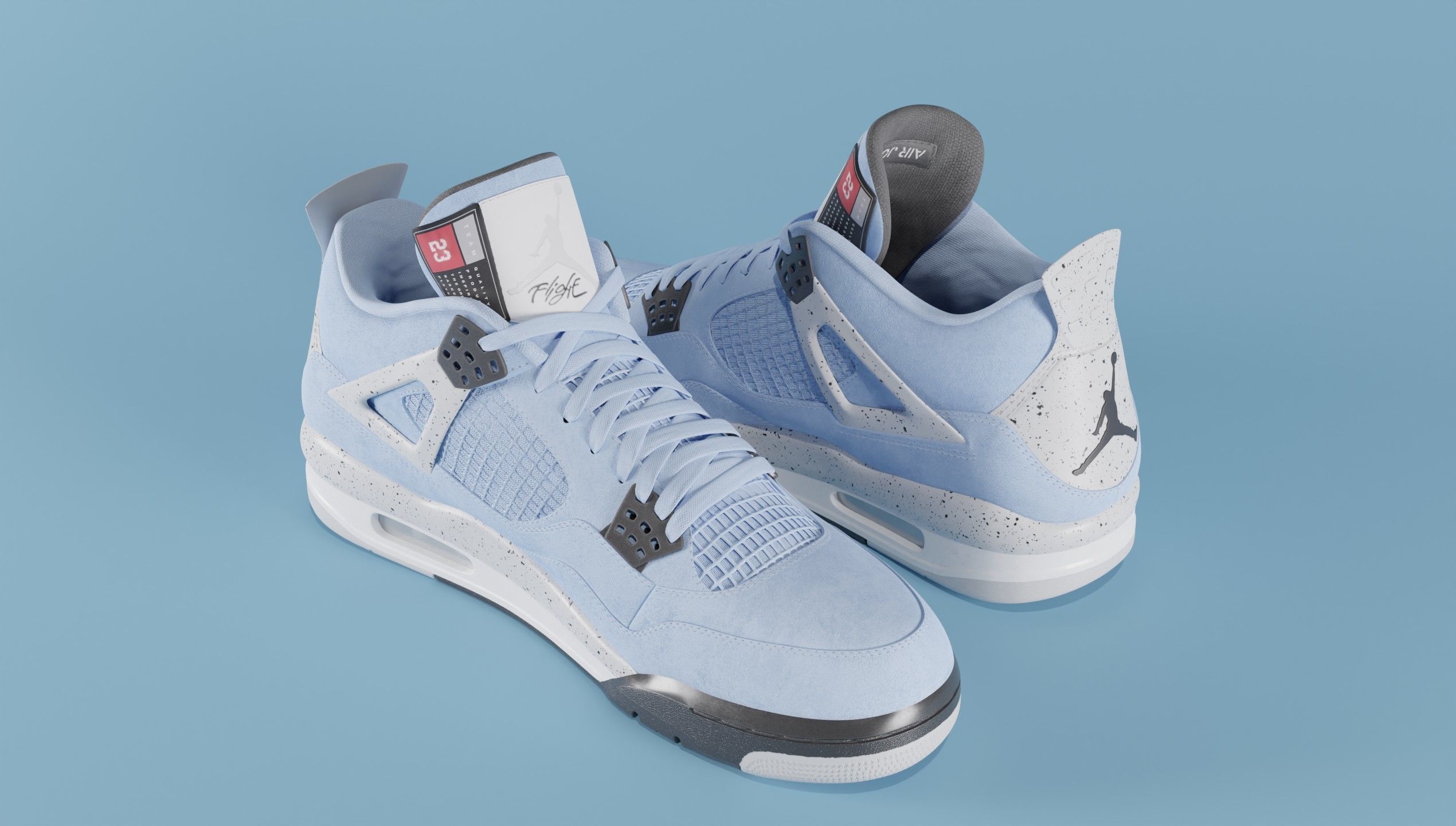 Nike Air Jordan 4 University Blue Shoe Low-poly 3D model_52