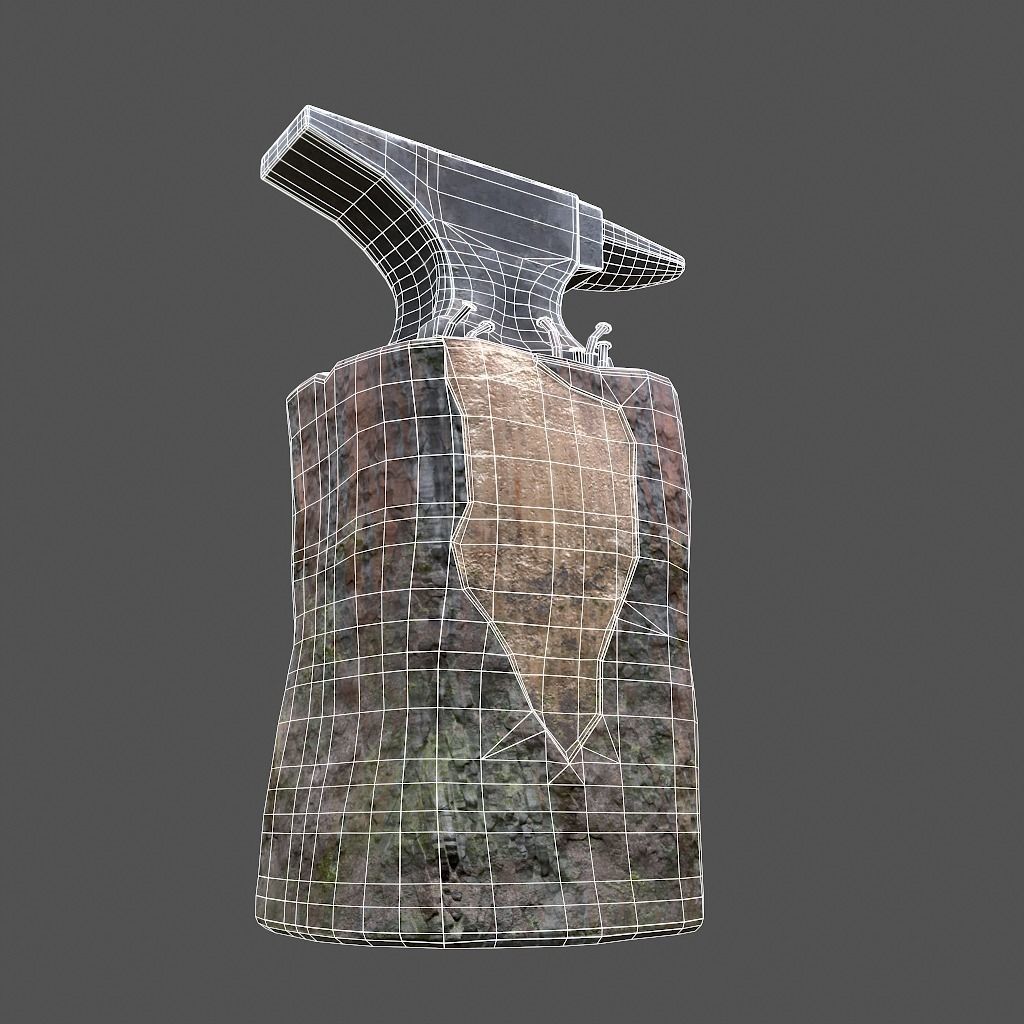Anvil tree Stump Low-poly 3D model_26