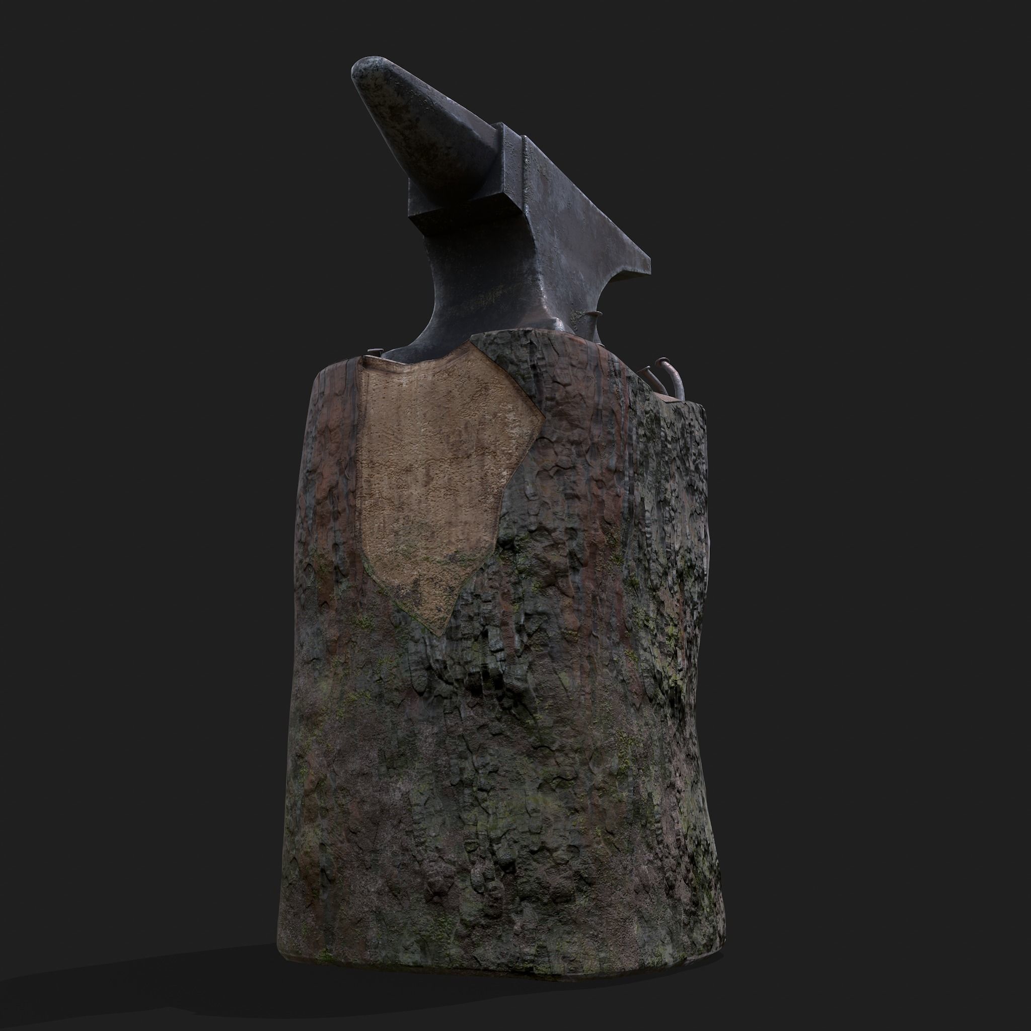 Anvil tree Stump Low-poly 3D model_11