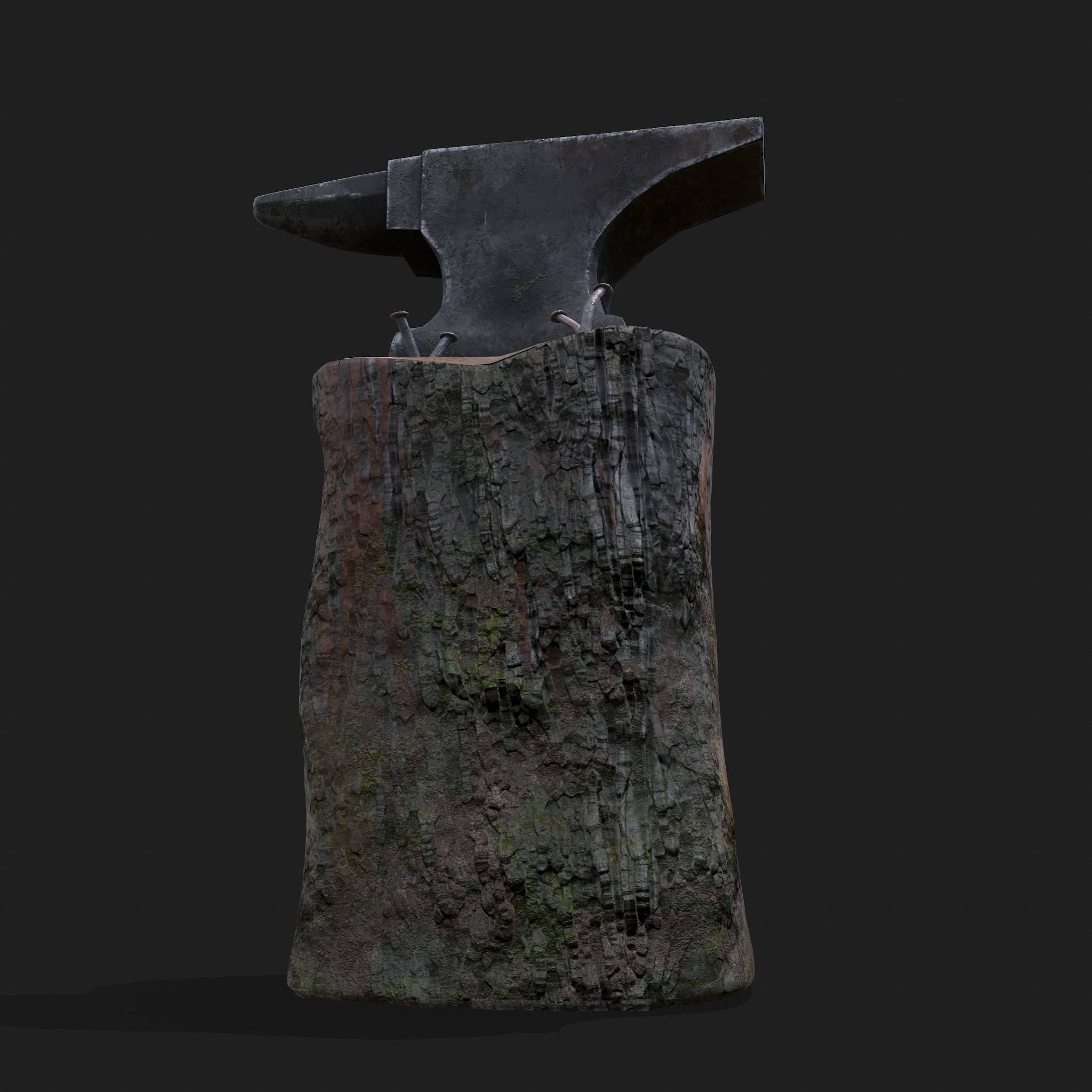 Anvil tree Stump Low-poly 3D model_10