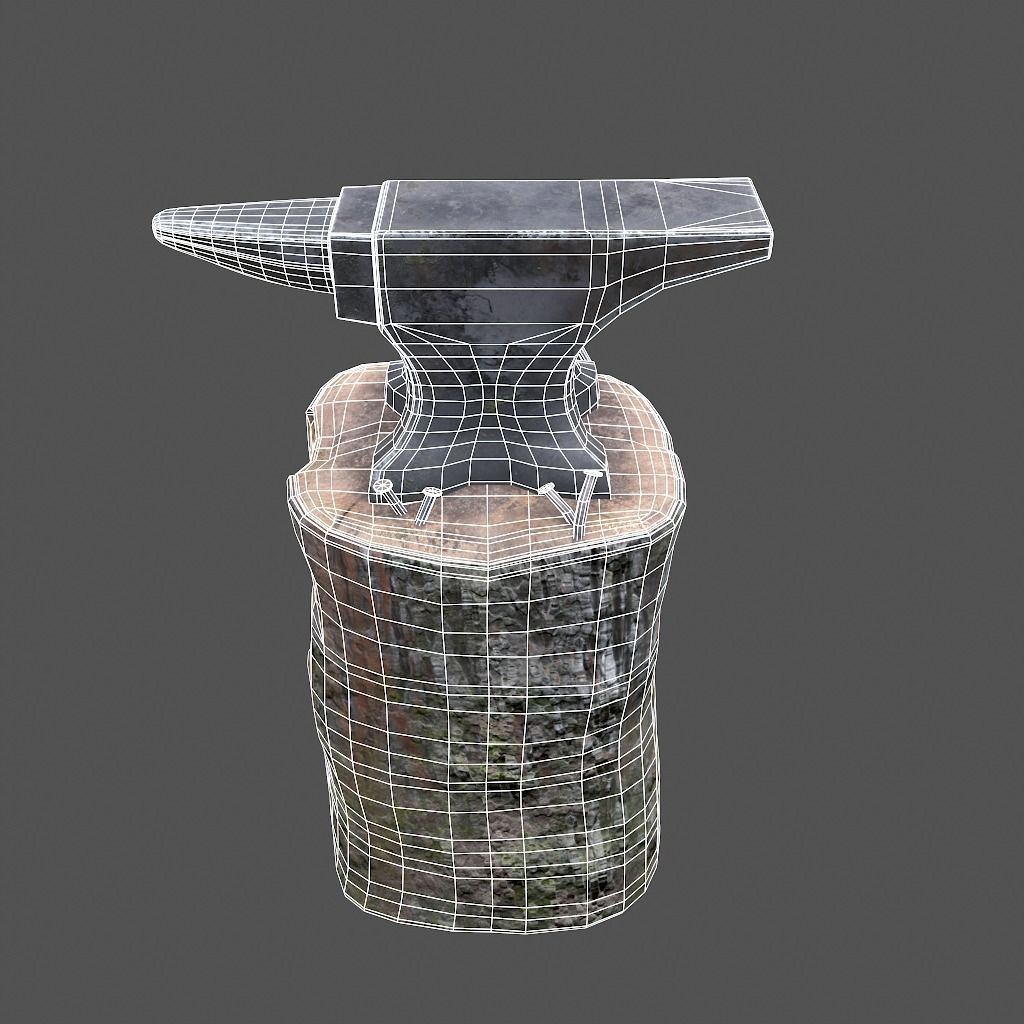 Anvil tree Stump Low-poly 3D model_23