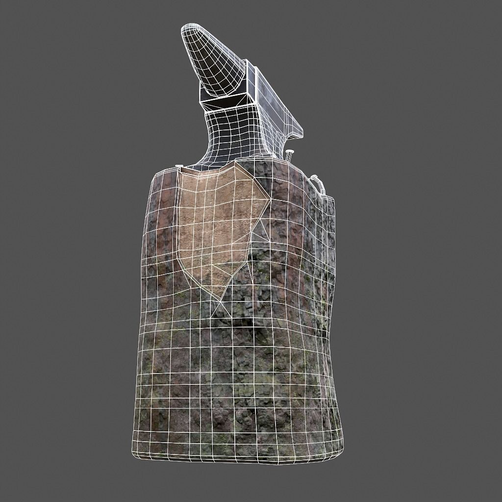 Anvil tree Stump Low-poly 3D model_29