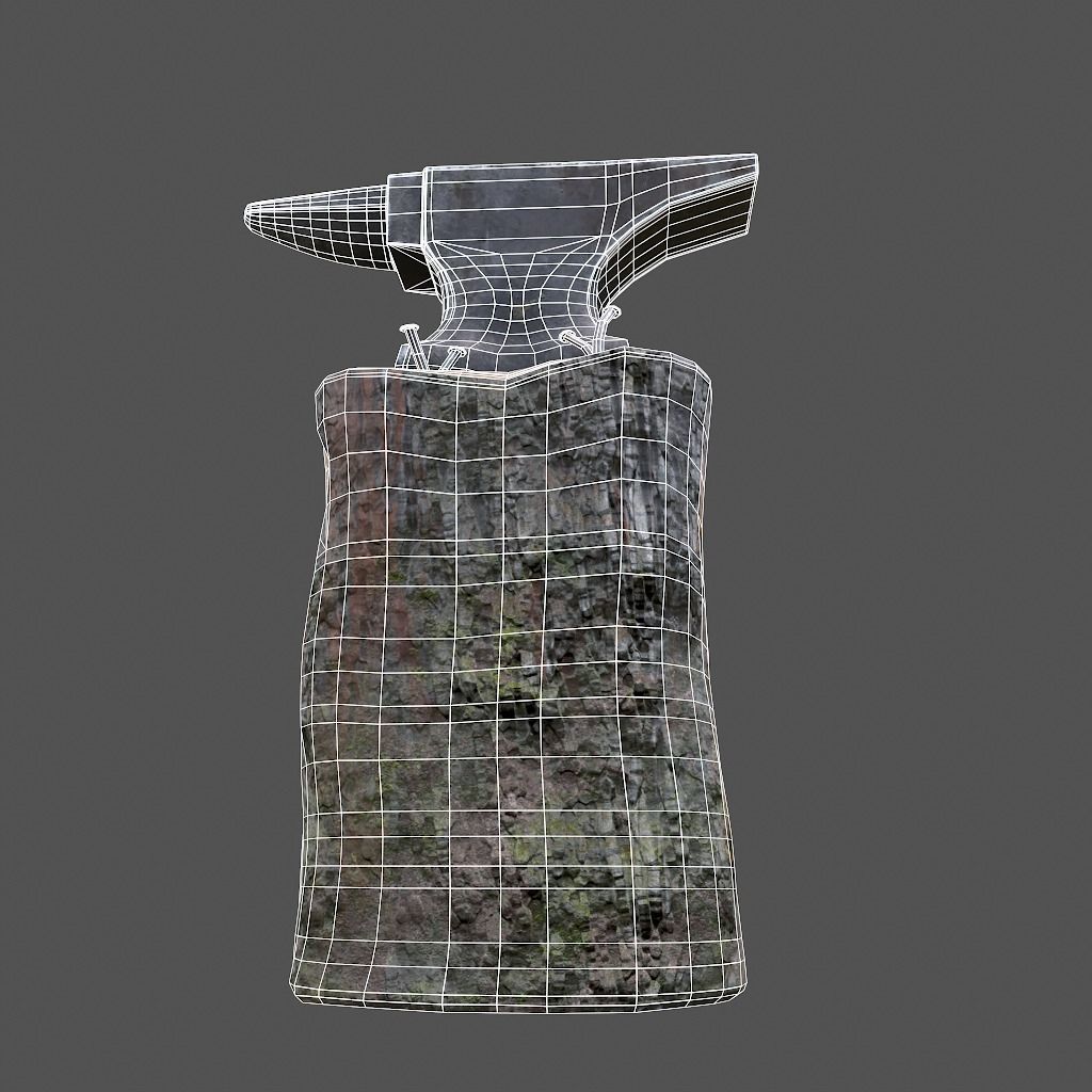 Anvil tree Stump Low-poly 3D model_28