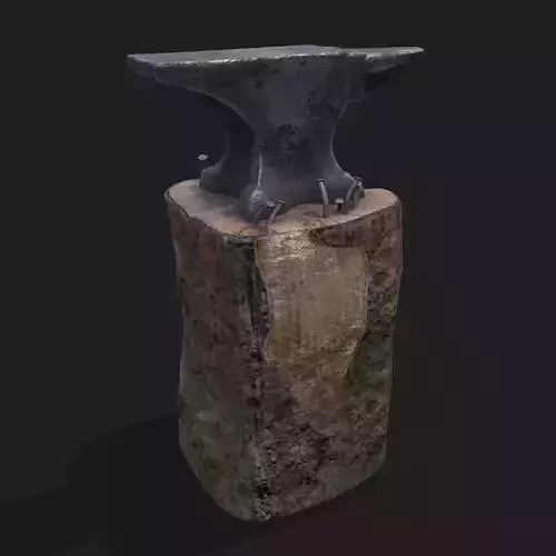 Anvil tree Stump Low-poly 3D model