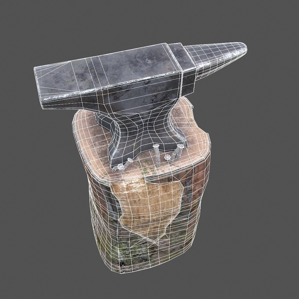 Anvil tree Stump Low-poly 3D model_31