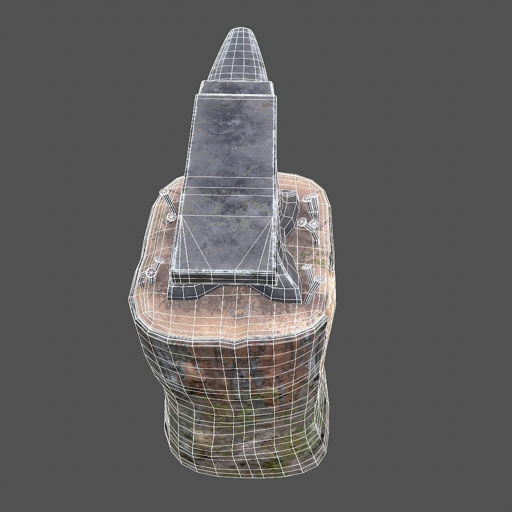 Anvil tree Stump Low-poly 3D model_32