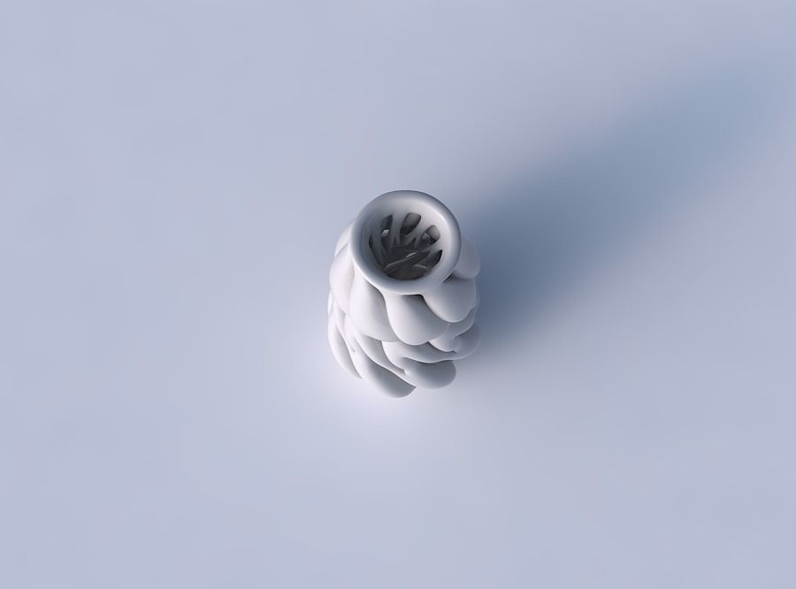 Vase with fat intertwining lines twisted 3D print model_2