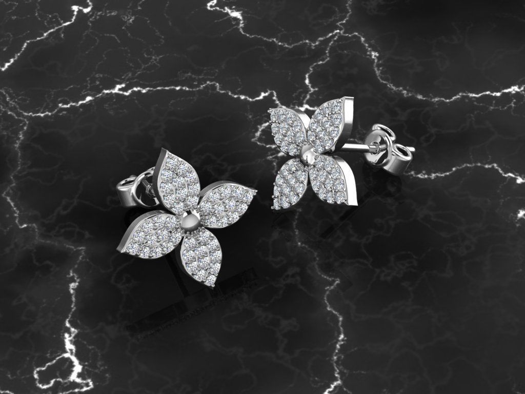 Diamond Jewelry Earring 3D print model_1