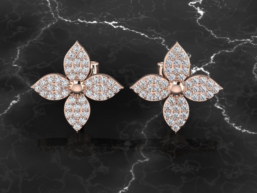 Diamond Jewelry Earring 3D print model_2