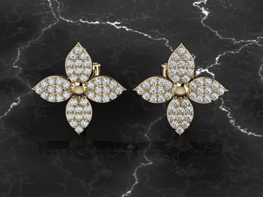 Diamond Jewelry Earring 3D print model_11