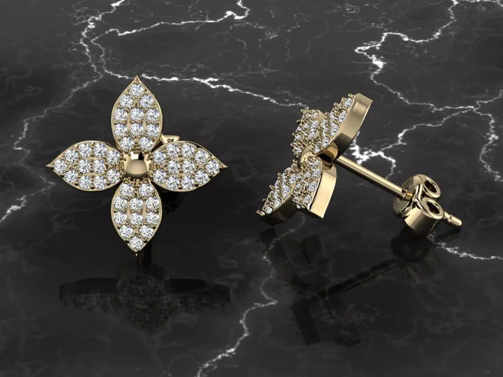 Diamond Jewelry Earring 3D print model_0