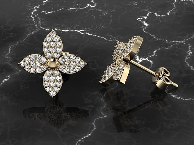 Diamond Jewelry Earring 3D print model