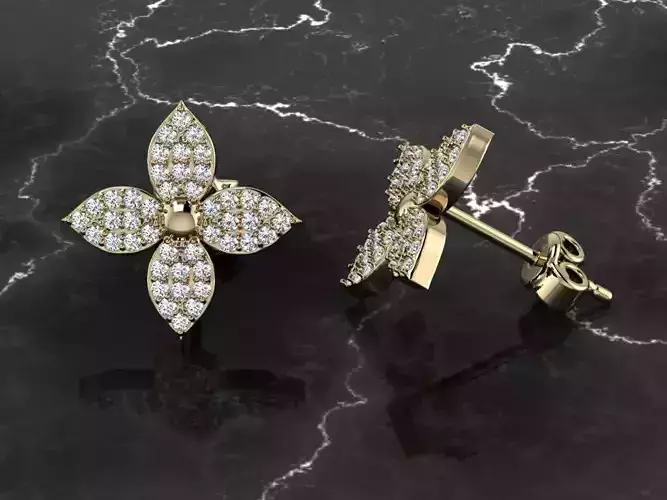 Diamond Jewelry Earring 3D print model