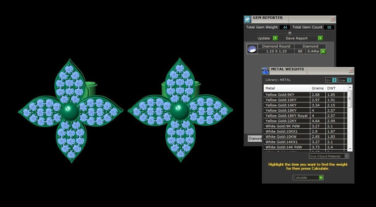 Diamond Jewelry Earring 3D print model_3