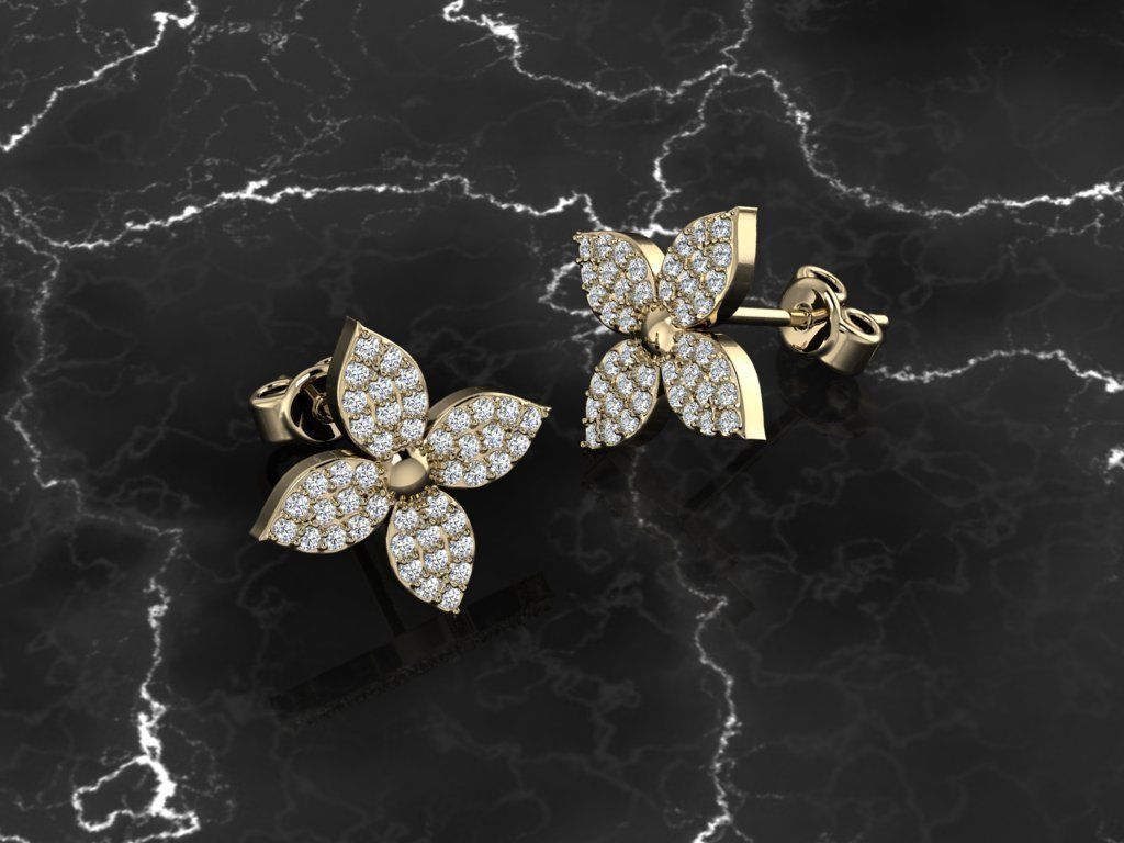 Diamond Jewelry Earring 3D print model_10