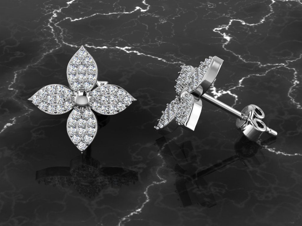 Diamond Jewelry Earring 3D print model_7