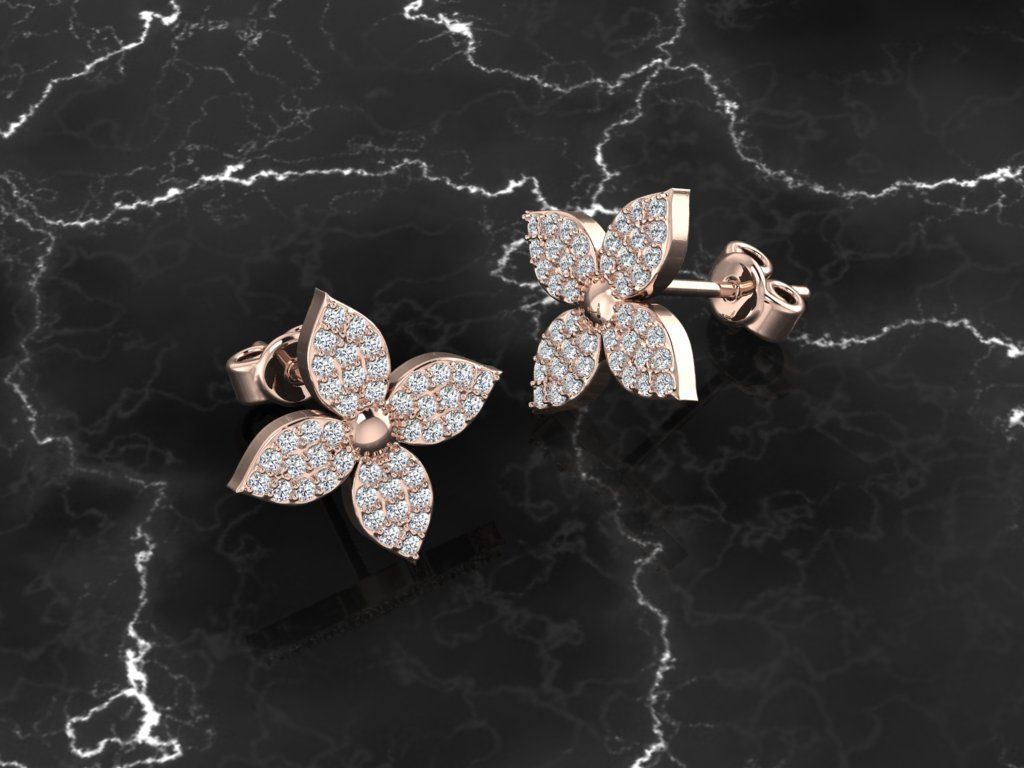 Diamond Jewelry Earring 3D print model_5