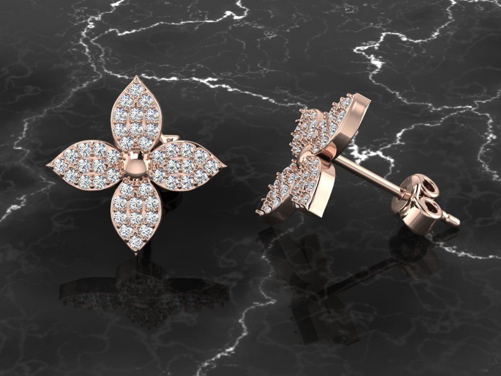 Diamond Jewelry Earring 3D print model_4