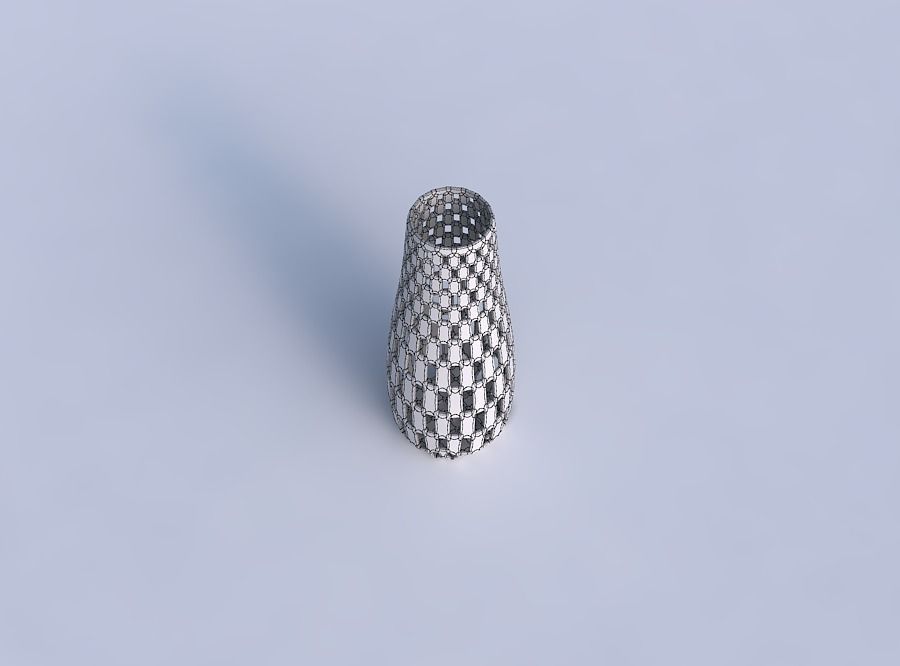 Vase with checker grid lattice 3D print model_6