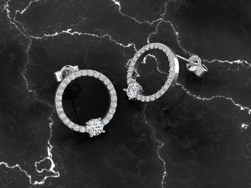 Diamond Jewelry Earring 3D print model_1