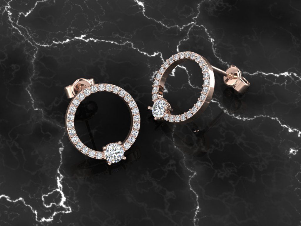 Diamond Jewelry Earring 3D print model_5