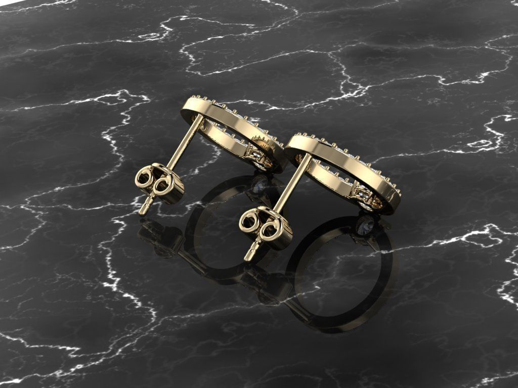 Diamond Jewelry Earring 3D print model_12