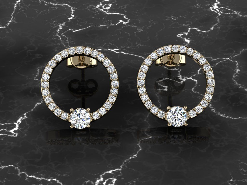 Diamond Jewelry Earring 3D print model_11