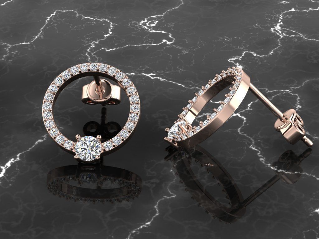 Diamond Jewelry Earring 3D print model_4