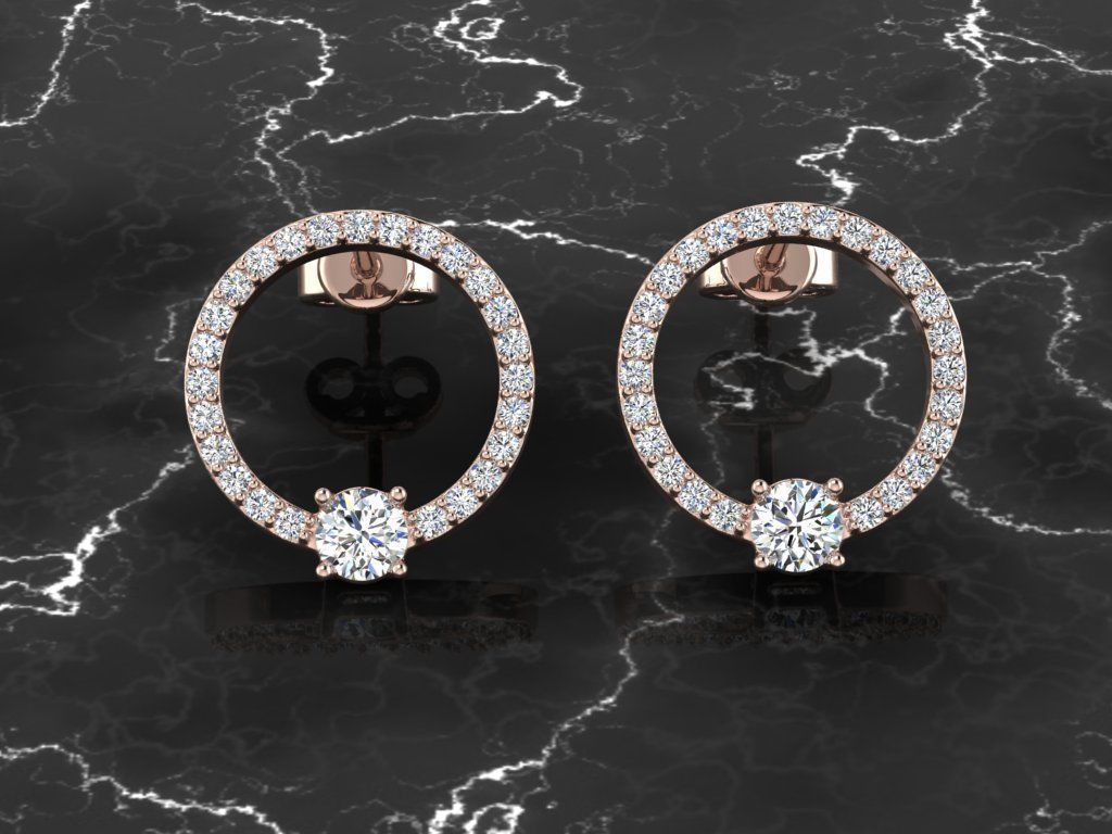 Diamond Jewelry Earring 3D print model_2