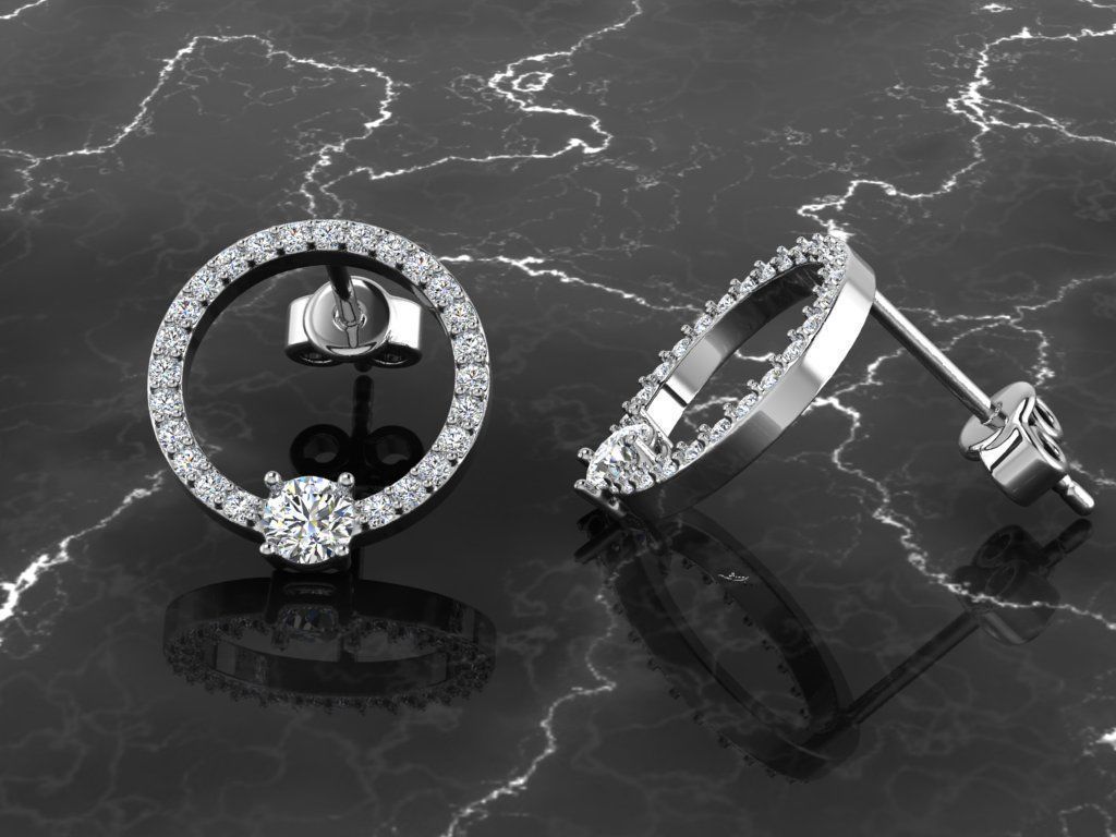 Diamond Jewelry Earring 3D print model_7