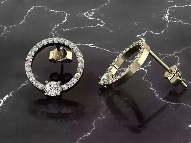 Diamond Jewelry Earring 3D print model