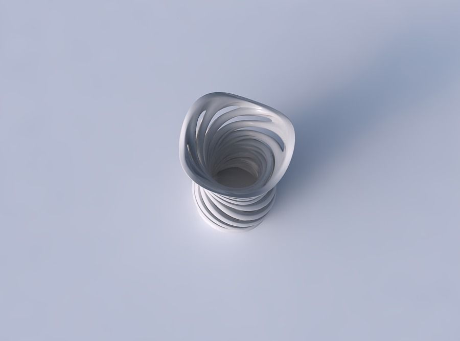 Vase widening with two layered vertical lines very twisted an... 3D print model_2