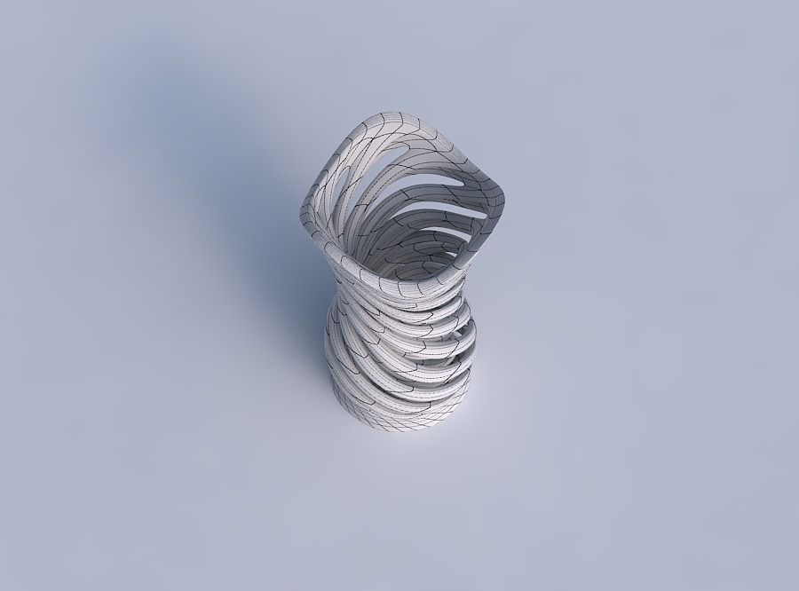 Vase widening with two layered vertical lines very twisted an... 3D print model_6
