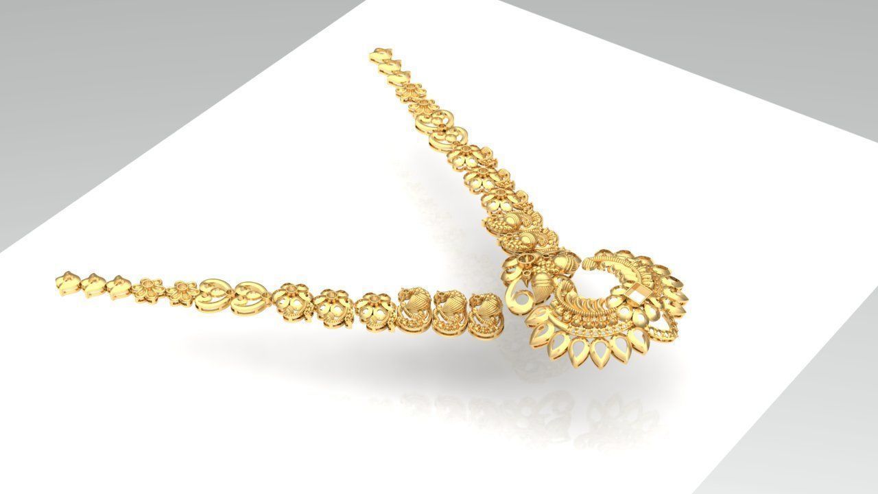 south Necklace chain with peacock 3D printable model