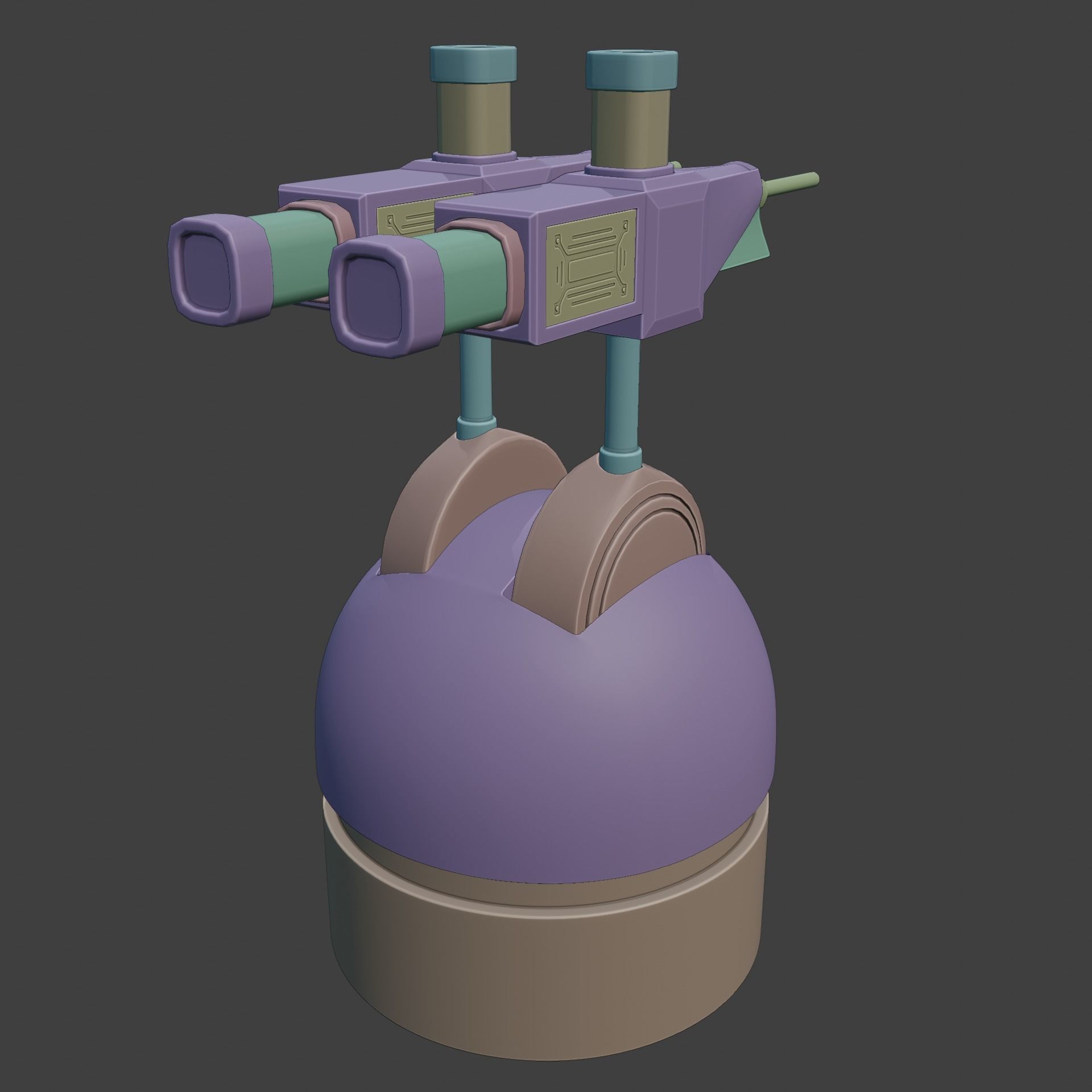 Scifi turret model 3D model rigged | CGTrader