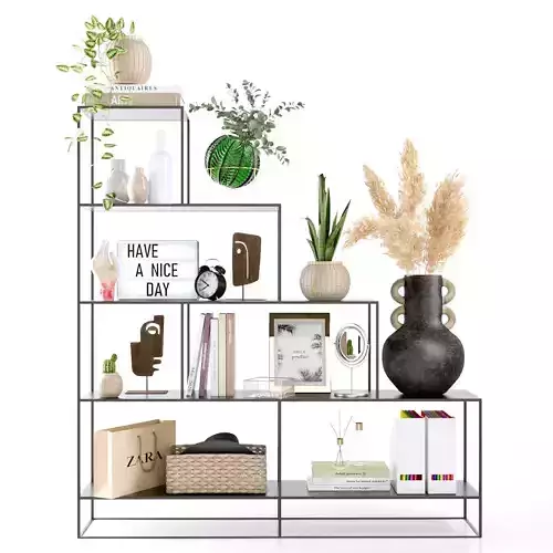 Shelving unit Hiba with decor