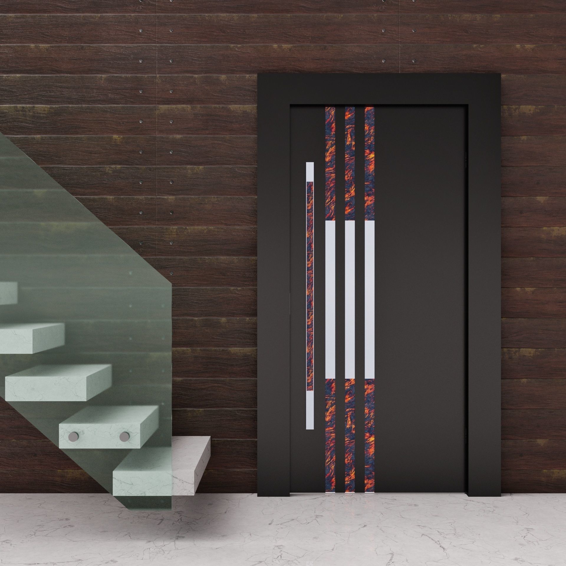 Modern Entrance Door 3D model_2