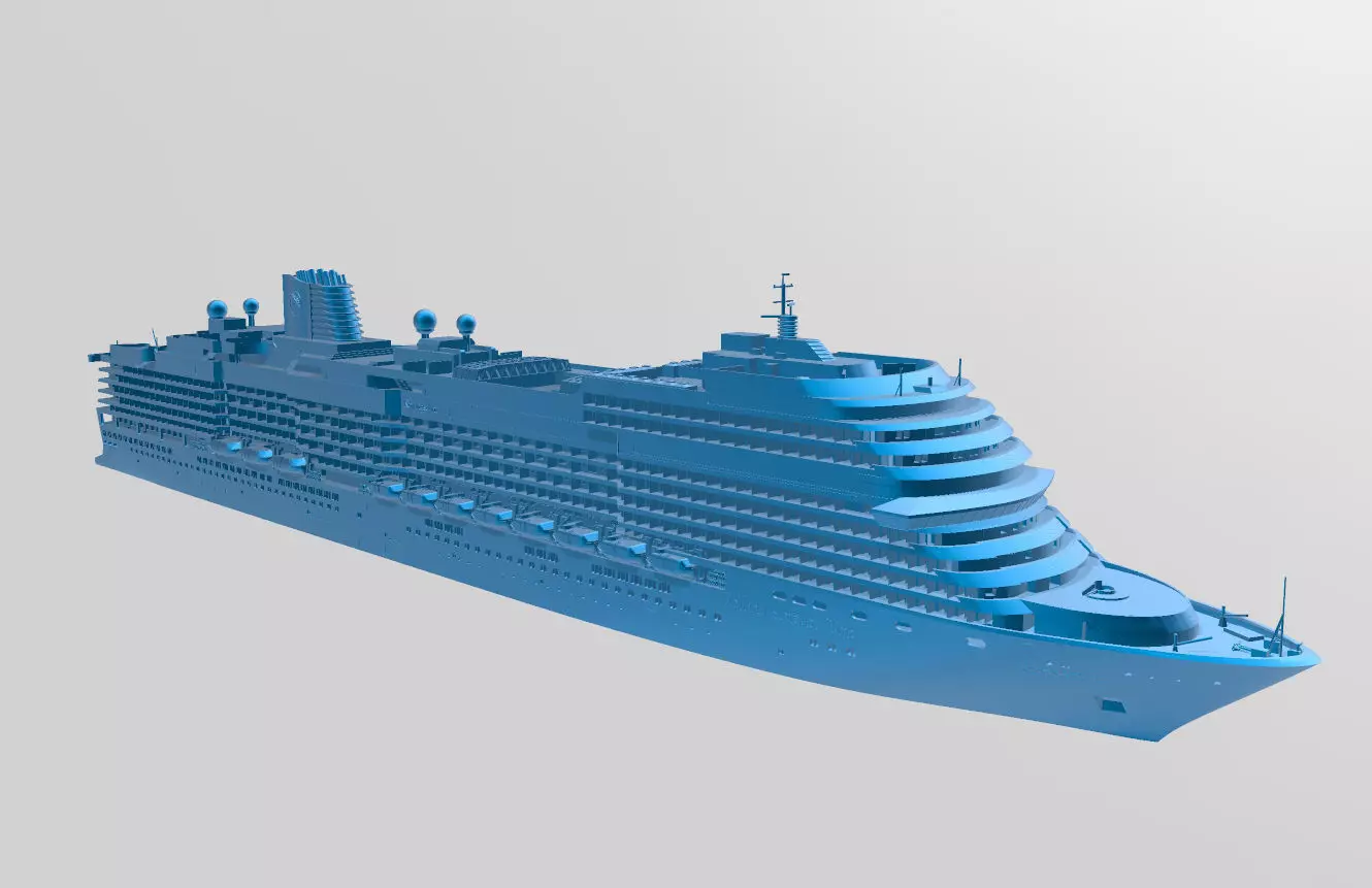 Holland America cruise ship Koningsdam-waterline printable model 3D print model_0