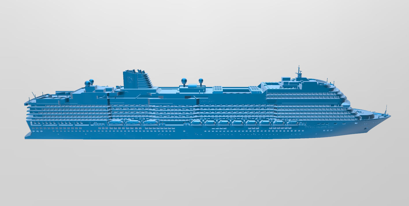 Holland America cruise ship Koningsdam-waterline printable model 3D print model_2