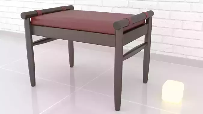 armchair-chair wooden stool 3D model