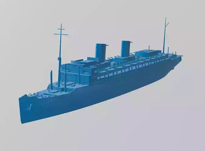 SS Ile de France Ocean Liner -  waterline printable model 3D print model