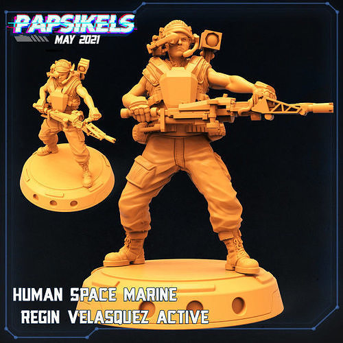 HUMAN SPACE MARINE REGIN VELASQUEZ ACTIVE 3D print model