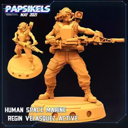 HUMAN SPACE MARINE REGIN VELASQUEZ ACTIVE 3D print model