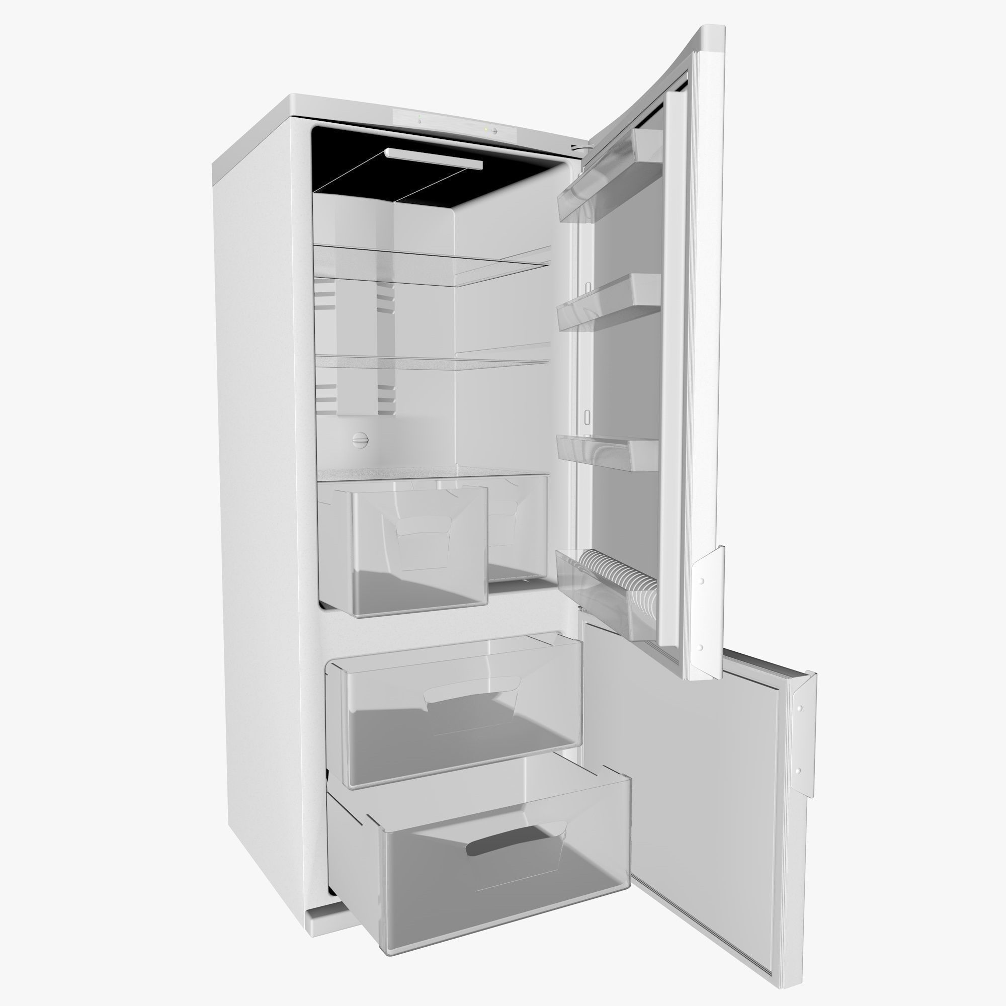 white fridge 3D model_2