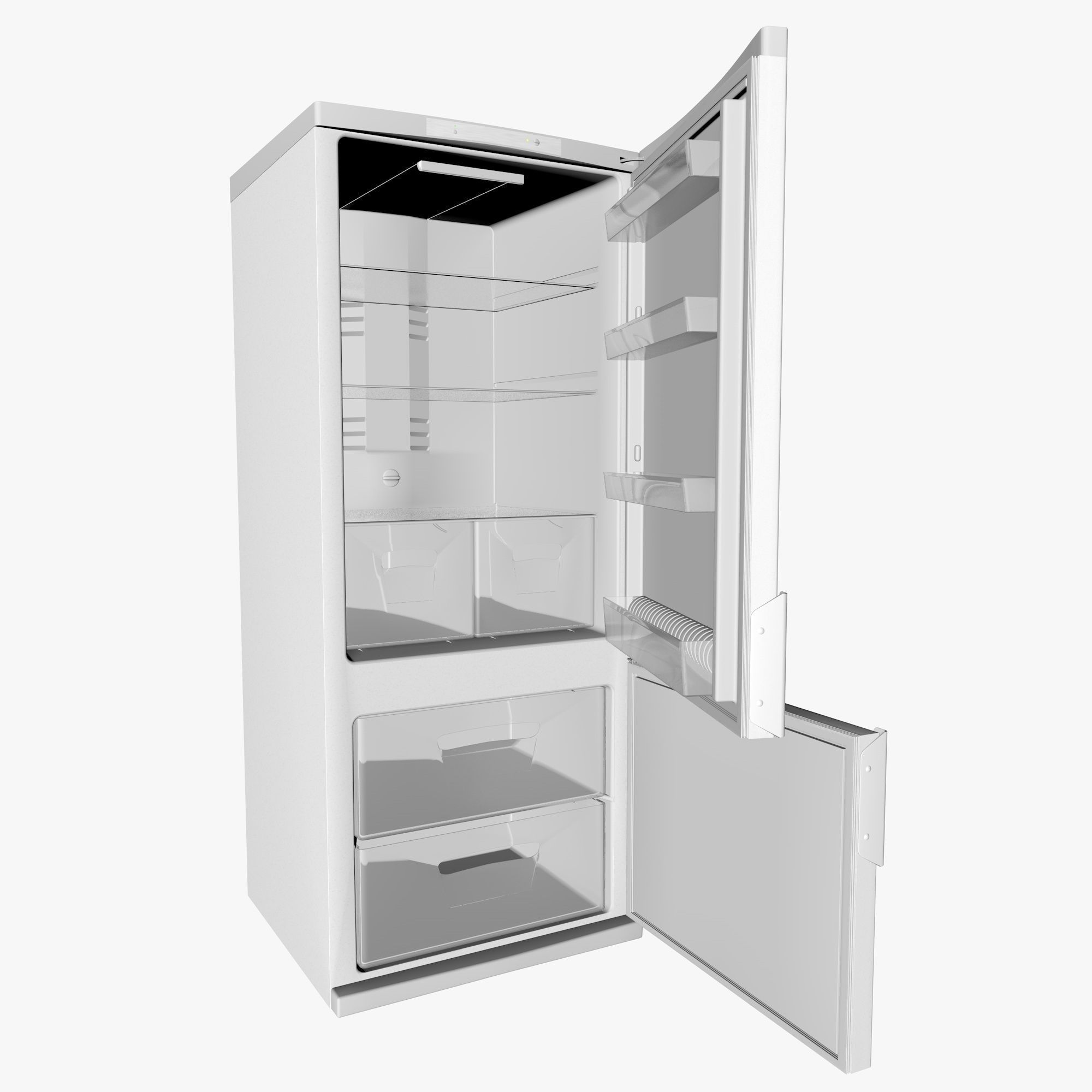white fridge 3D model_1