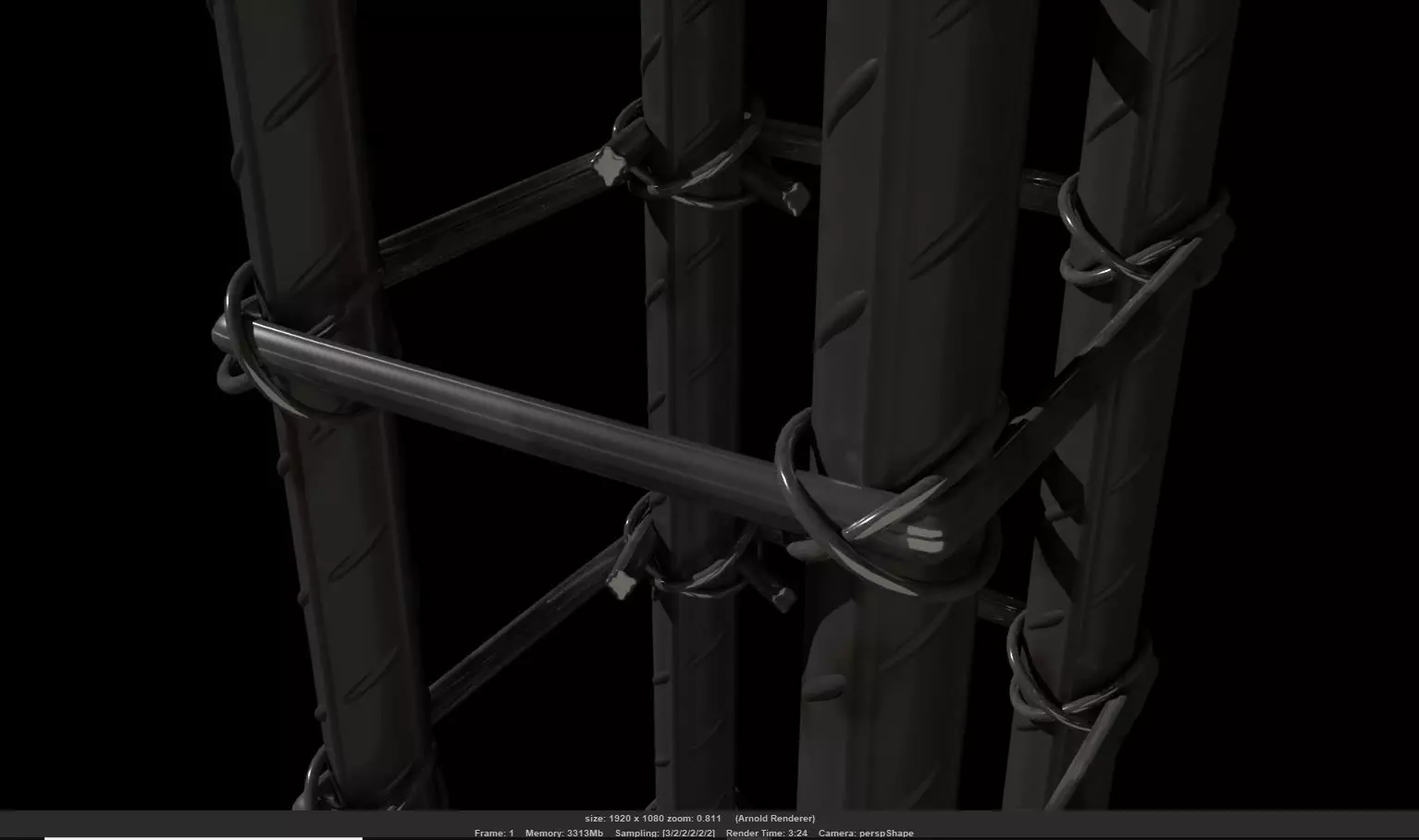 3D Steel concrete reinforcement Free 3D model_0