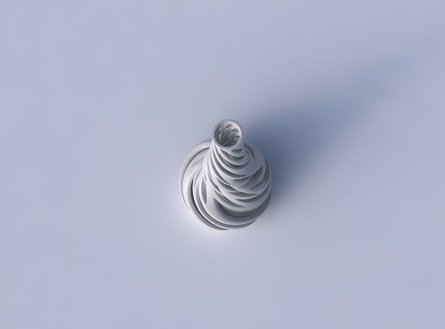 Vase wide bottom long slim neck with intertwining lines very ... 3D print model_2