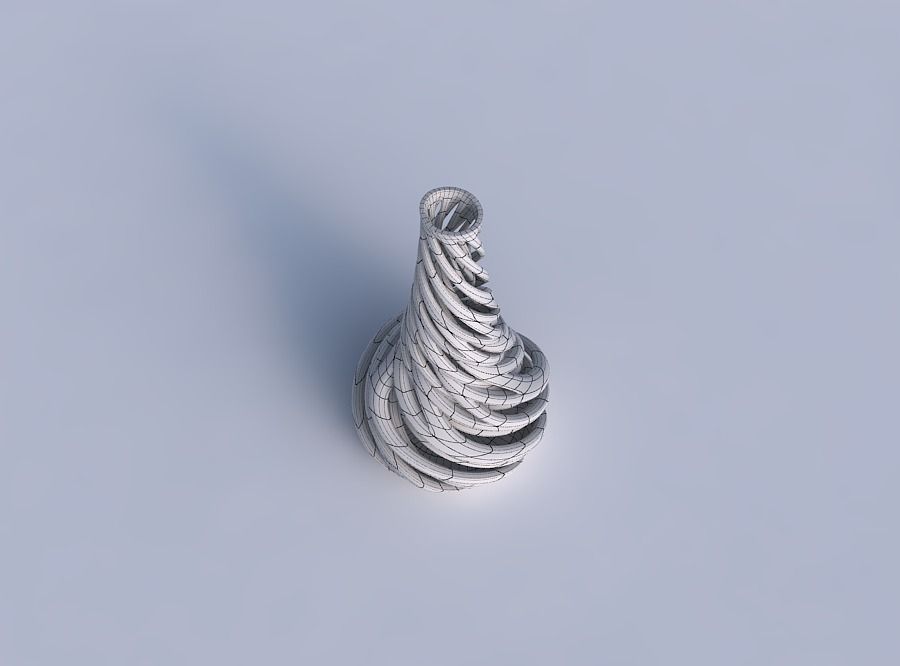 Vase wide bottom long slim neck with intertwining lines very ... 3D print model_6