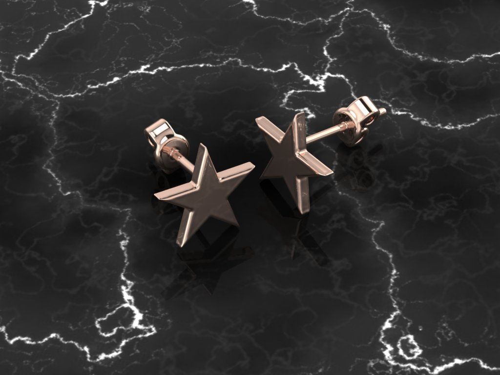Jewelry Earring Star Shape 3D print model_5