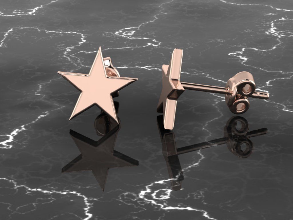 Jewelry Earring Star Shape 3D print model_4